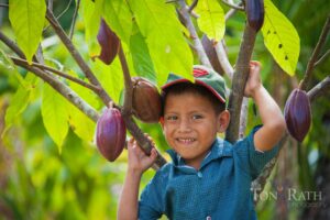 Joyful Child at the Cacao Tree: Maya Chocolate Delight