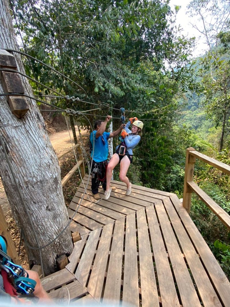 zip-lining in Belize
