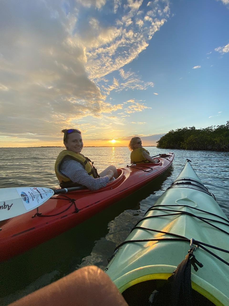 Placencia lagoon sunrise or sunset kayaking tour